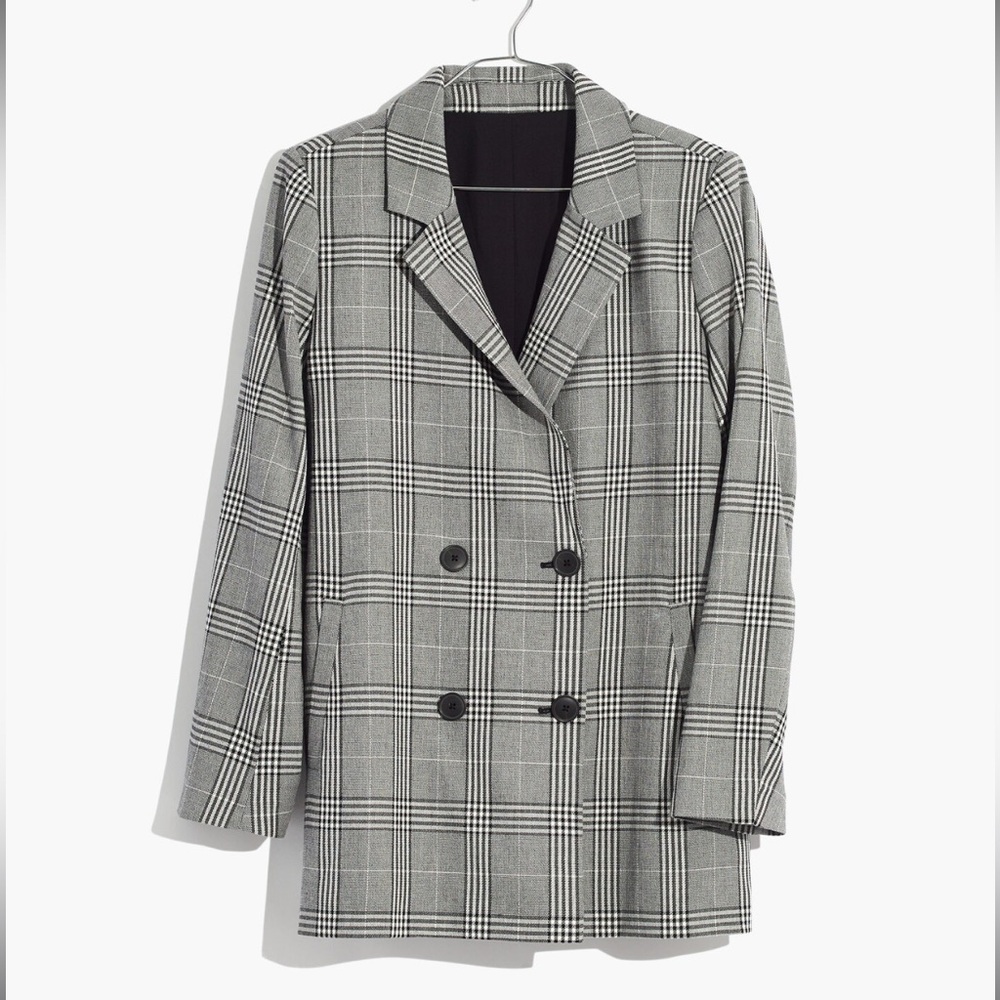 Madewell Caldwell Double-Breasted Blazer in Plaid